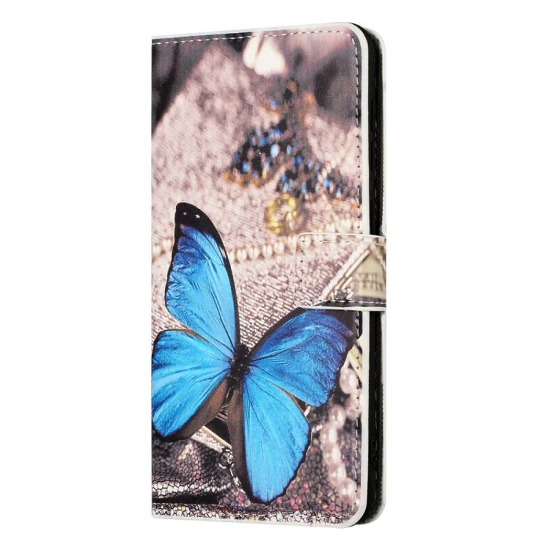 Capa Flip Para OnePlus 10T 5G Borboleta Azul