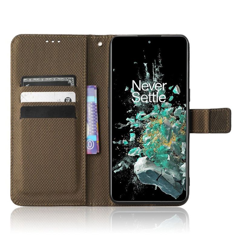 Capa Flip Para OnePlus 10T 5G De Cordão Couro Falso Estiloso Com Tiras