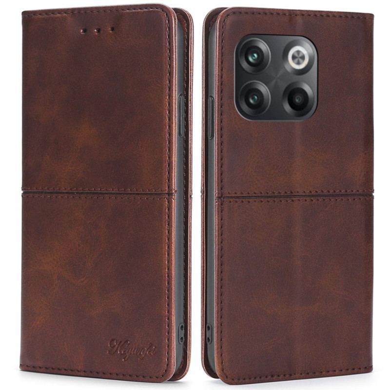 Capa Flip Para OnePlus 10T 5G Costura De Couro Falso