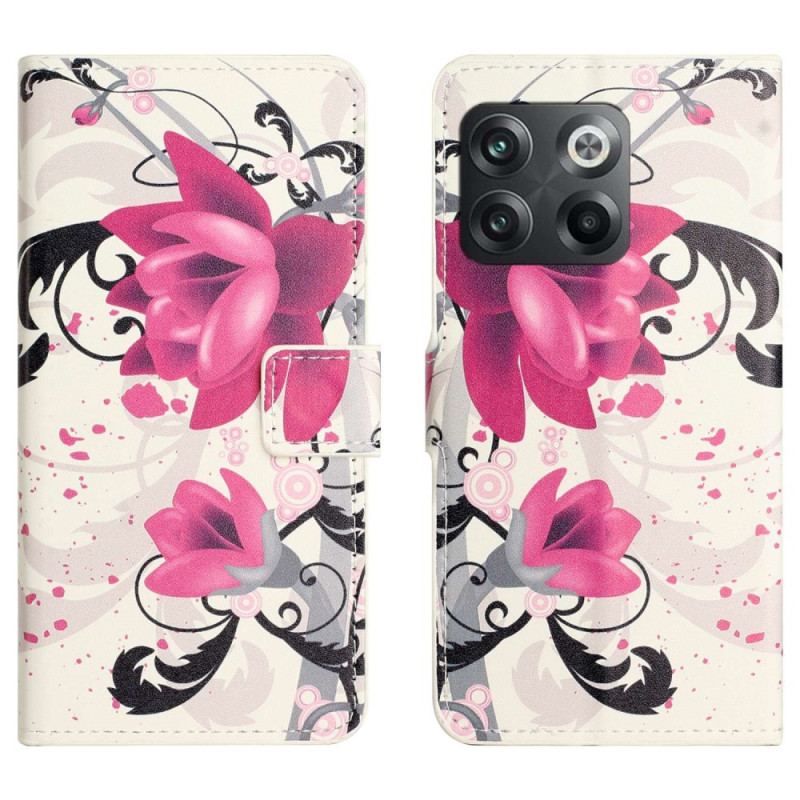 Capa Flip Para OnePlus 10T 5G Flores Tropicais