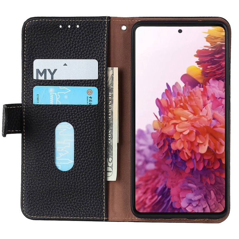 Capa Flip Para OnePlus 10T 5G Khazneh Lichia Couro