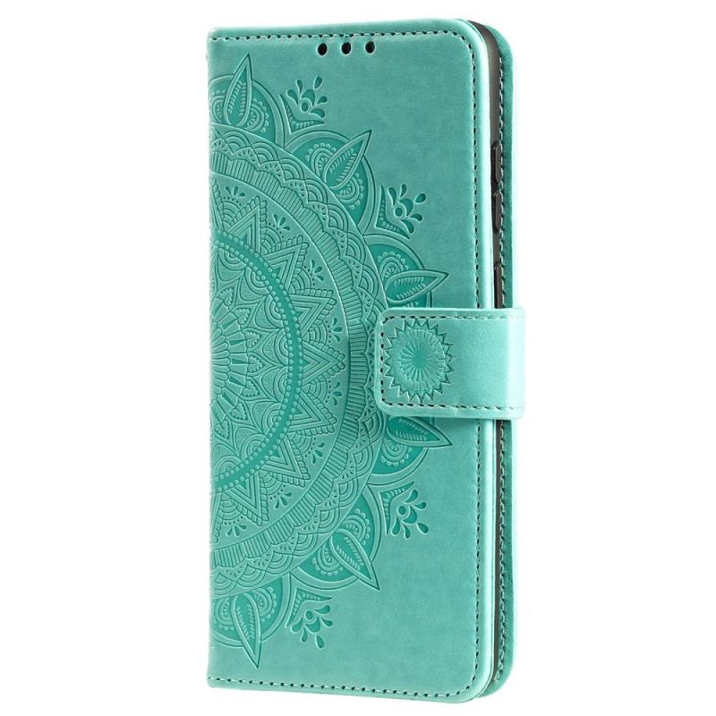 Capa Folio Para OnePlus 10T 5G De Cordão Mandala Do Sol Strappy