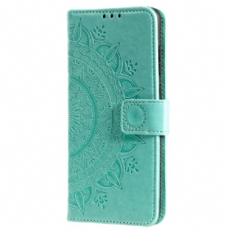 Capa Folio Para OnePlus 10T 5G De Cordão Mandala Do Sol Strappy