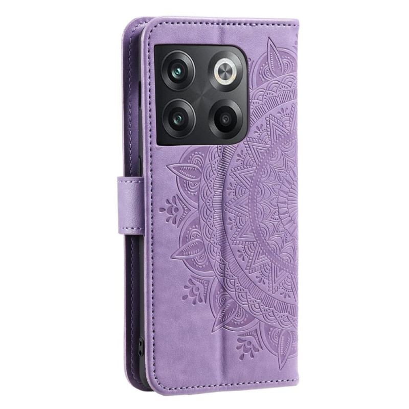 Capa Folio Para OnePlus 10T 5G De Cordão Mandala Do Sol Strappy