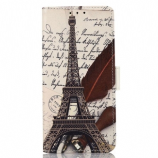 Capa Folio Para OnePlus 10T 5G Torre Eiffel Do Poeta