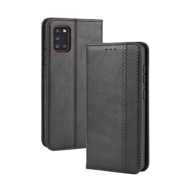 Capa De Celular Para Samsung Galaxy A31 Flip Efeito Couro Vintage Estilizado