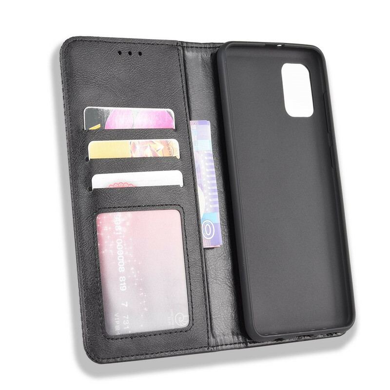 Capa De Celular Para Samsung Galaxy A31 Flip Efeito Couro Vintage Estilizado