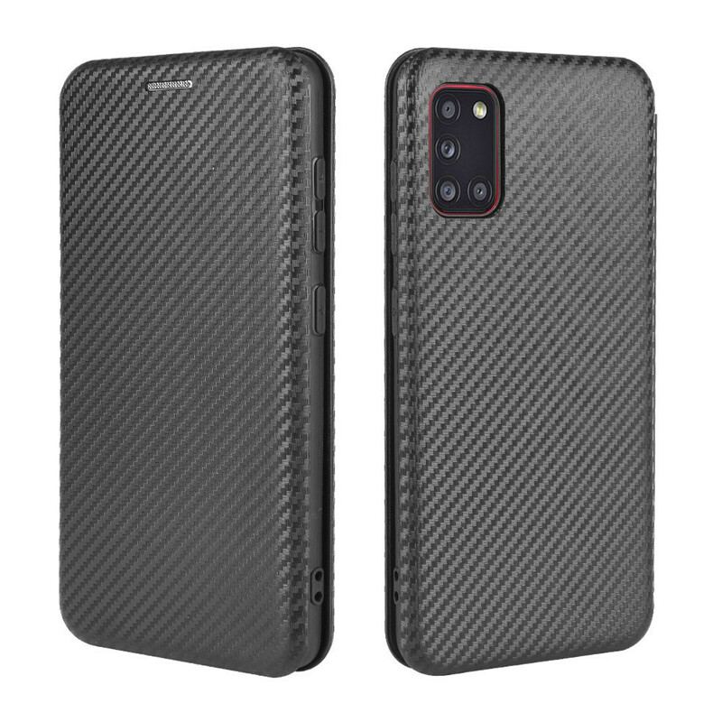 Capa De Celular Para Samsung Galaxy A31 Flip Fibra De Carbono