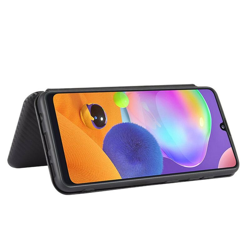 Capa De Celular Para Samsung Galaxy A31 Flip Fibra De Carbono