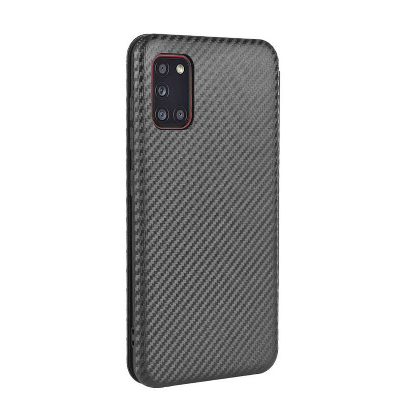 Capa De Celular Para Samsung Galaxy A31 Flip Fibra De Carbono