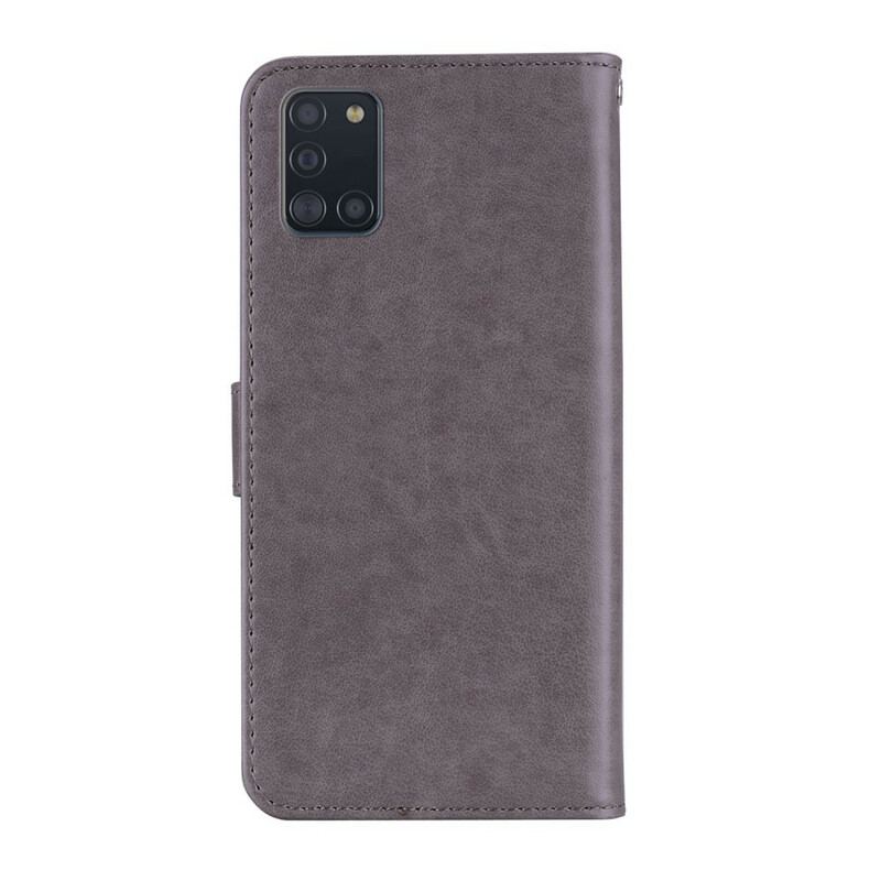 Capa De Couro Para Samsung Galaxy A31 Coruja Mandala E Charme