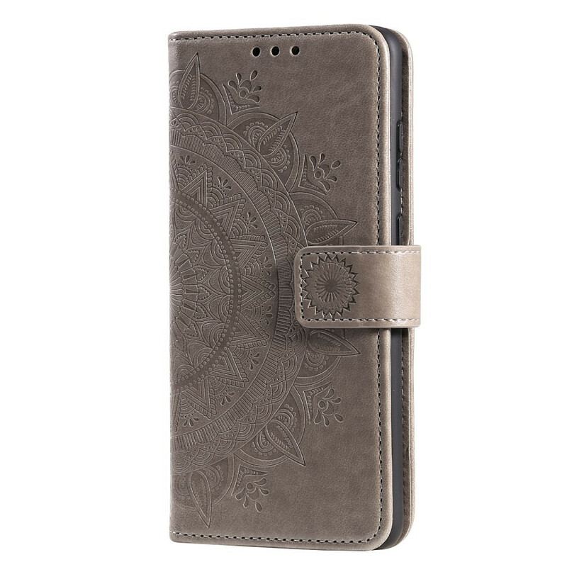 Capa De Couro Para Samsung Galaxy A31 Mandala Do Sol