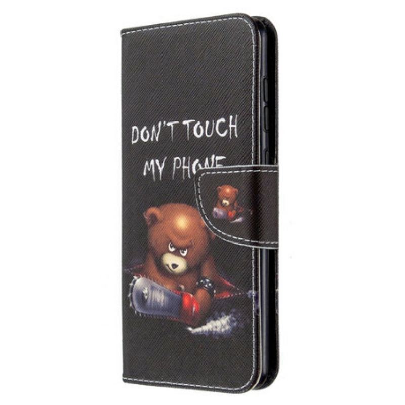 Capa De Couro Para Samsung Galaxy A31 Urso Perigoso