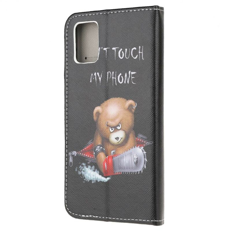 Capa Em Pele Para Samsung Galaxy A31 Urso Perigoso