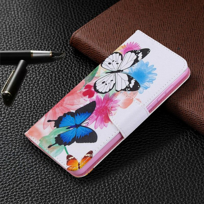 Capa Flip Para Samsung Galaxy A31 Borboletas E Flores Pintadas