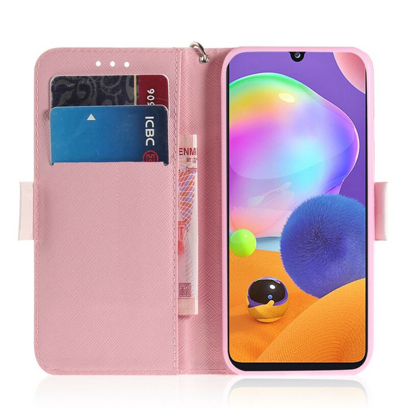 Capa Flip Para Samsung Galaxy A31 De Cordão Bomba Strappy