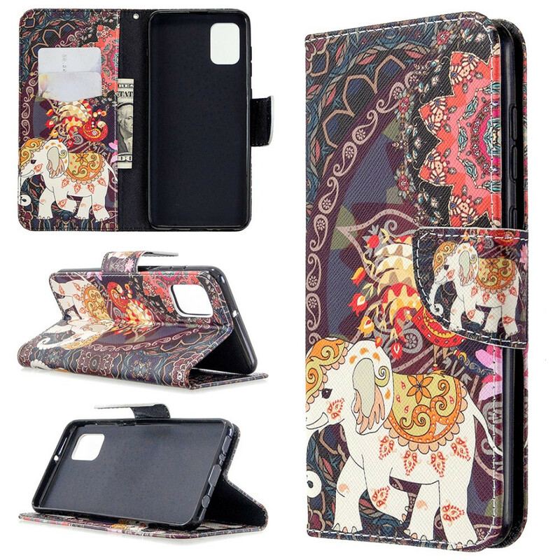 Capa Flip Para Samsung Galaxy A31 Elefante Indiano