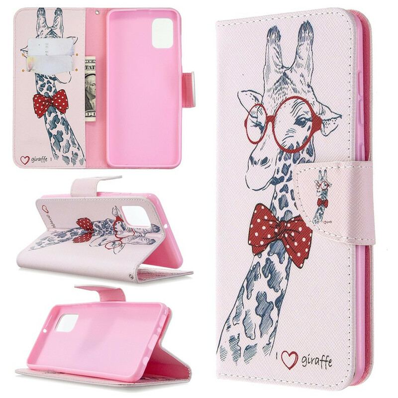 Capa Flip Para Samsung Galaxy A31 Girafa Inteligente