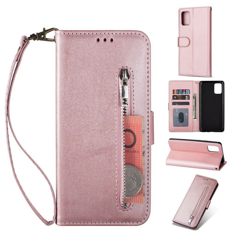 Capa Folio Para Samsung Galaxy A31 Bolsa Com Cordão