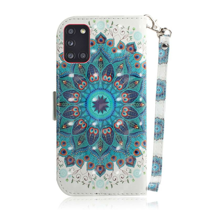 Capa Folio Para Samsung Galaxy A31 De Cordão Mandala Magistral Com Alça