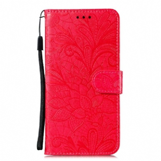 Capa Folio Para Samsung Galaxy A31 De Cordão Strap Flores Tribais