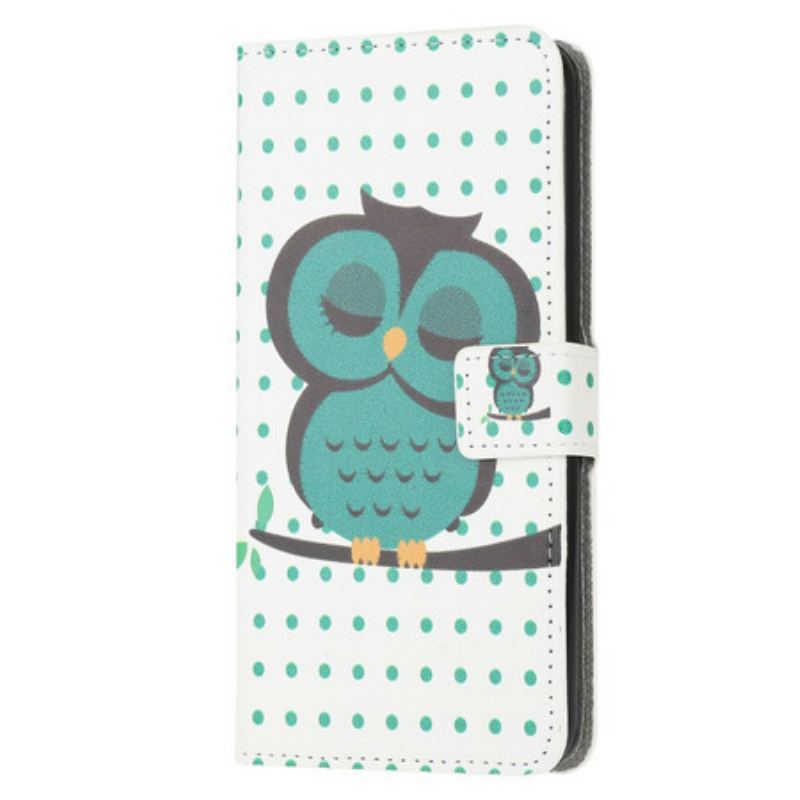 Capa Folio Para Samsung Galaxy A31 Coruja Adormecida