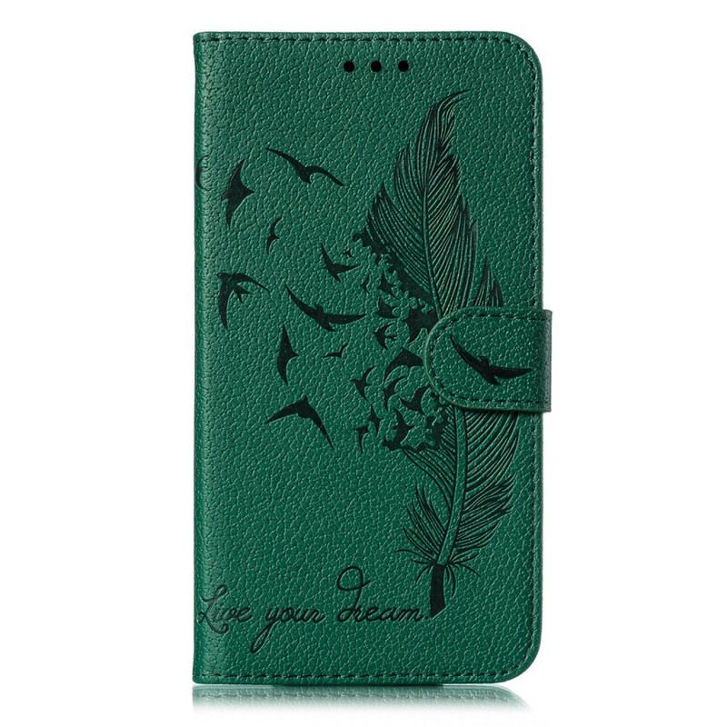 Capa Folio Para Samsung Galaxy A31 Couro Sintético Viva O Seu Sonho