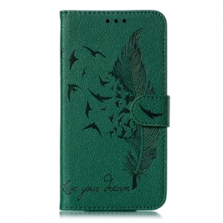 Capa Folio Para Samsung Galaxy A31 Couro Sintético Viva O Seu Sonho