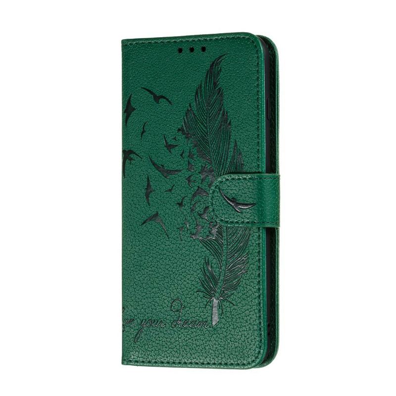 Capa Folio Para Samsung Galaxy A31 Couro Sintético Viva O Seu Sonho