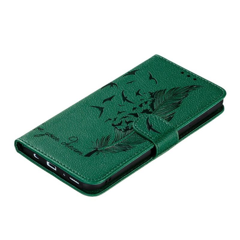 Capa Folio Para Samsung Galaxy A31 Couro Sintético Viva O Seu Sonho