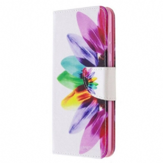 Capa Folio Para Samsung Galaxy A31 Flor Aquarela