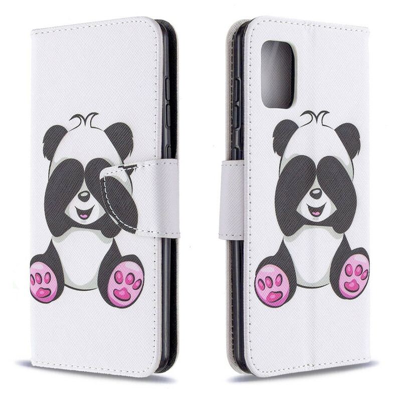 Capa Folio Para Samsung Galaxy A31 Panda Divertido