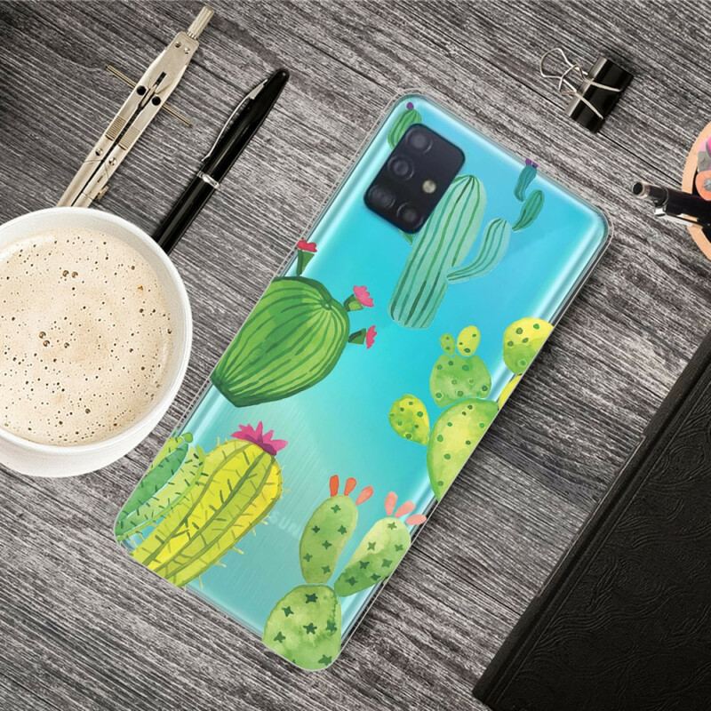 Capa Para Samsung Galaxy A31 Cactos Aquarela