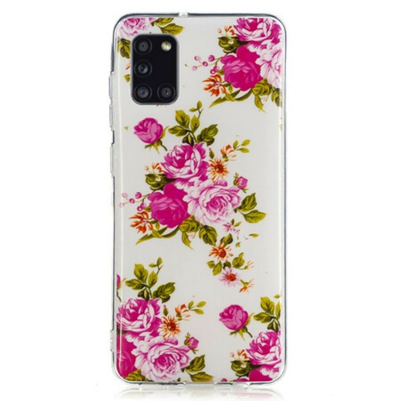 Capa Para Samsung Galaxy A31 Flores Da Liberdade Fluorescentes