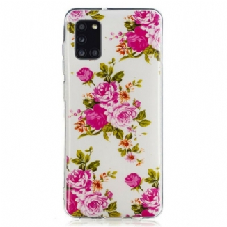 Capa Para Samsung Galaxy A31 Flores Da Liberdade Fluorescentes