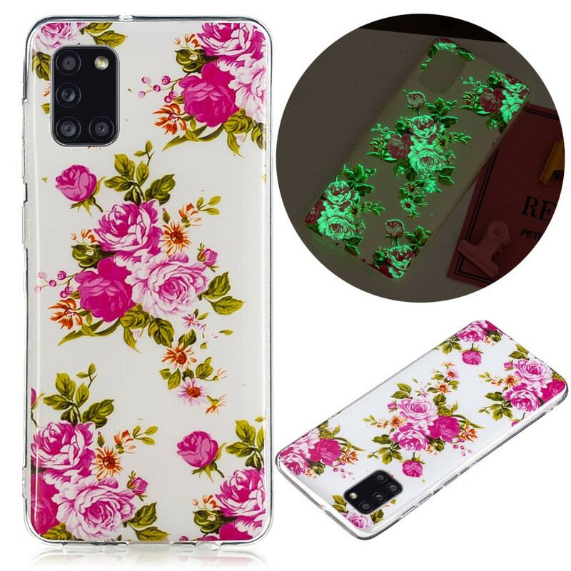 Capa Para Samsung Galaxy A31 Flores Da Liberdade Fluorescentes