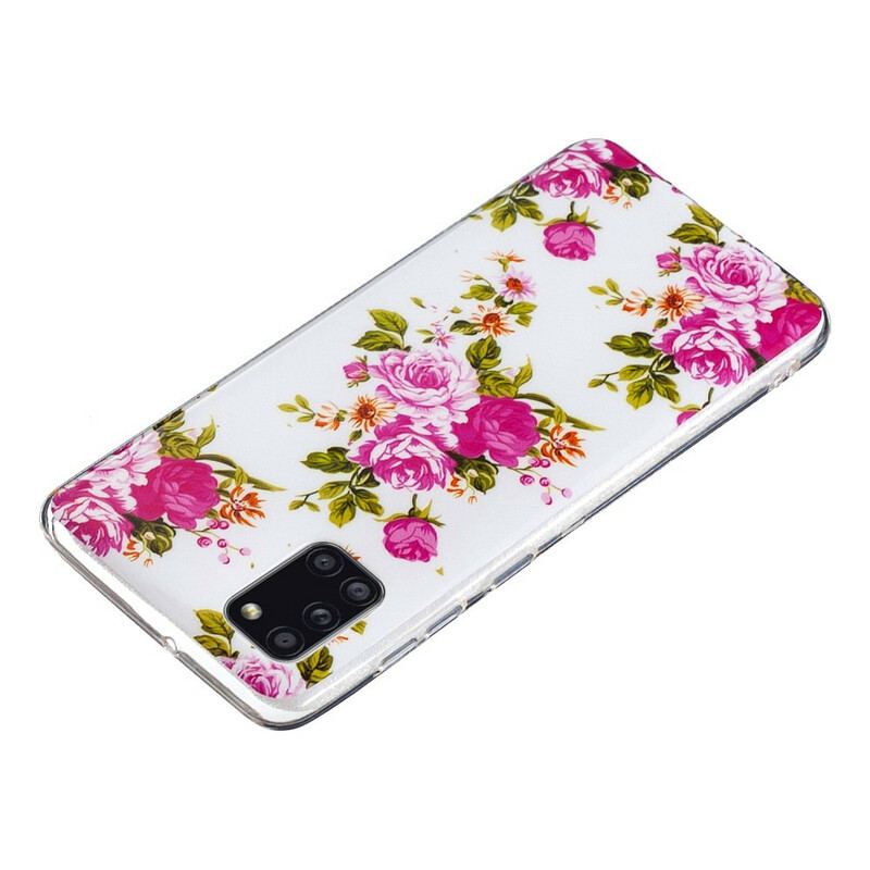 Capa Para Samsung Galaxy A31 Flores Da Liberdade Fluorescentes