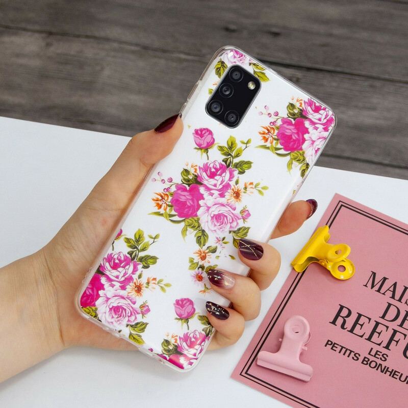 Capa Para Samsung Galaxy A31 Flores Da Liberdade Fluorescentes