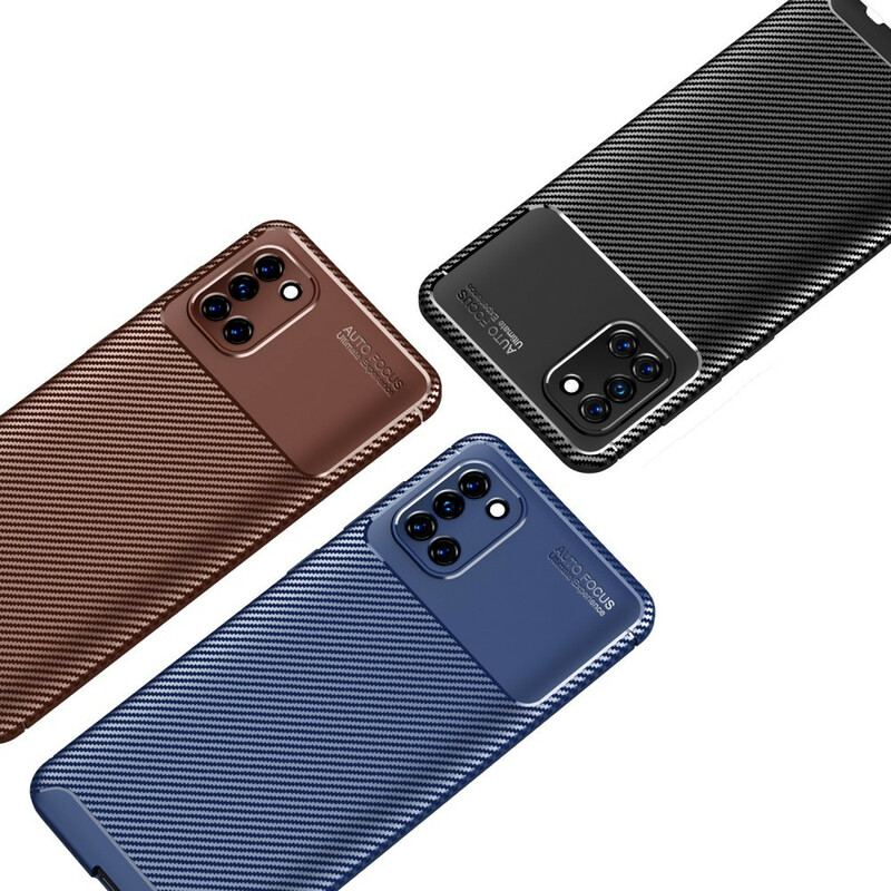 Capa Para Samsung Galaxy A31 Textura Flexível De Fibra De Carbono