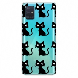 Capa Para Samsung Galaxy A31 Vários Gatos Pretos