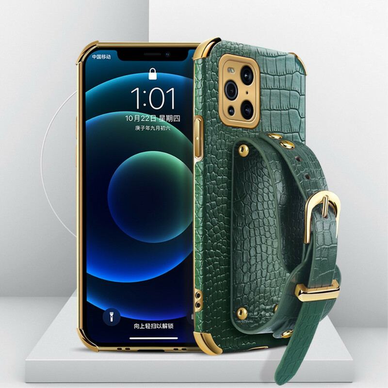 Capa De Celular Para Oppo Find X3 Pro Alça Croco