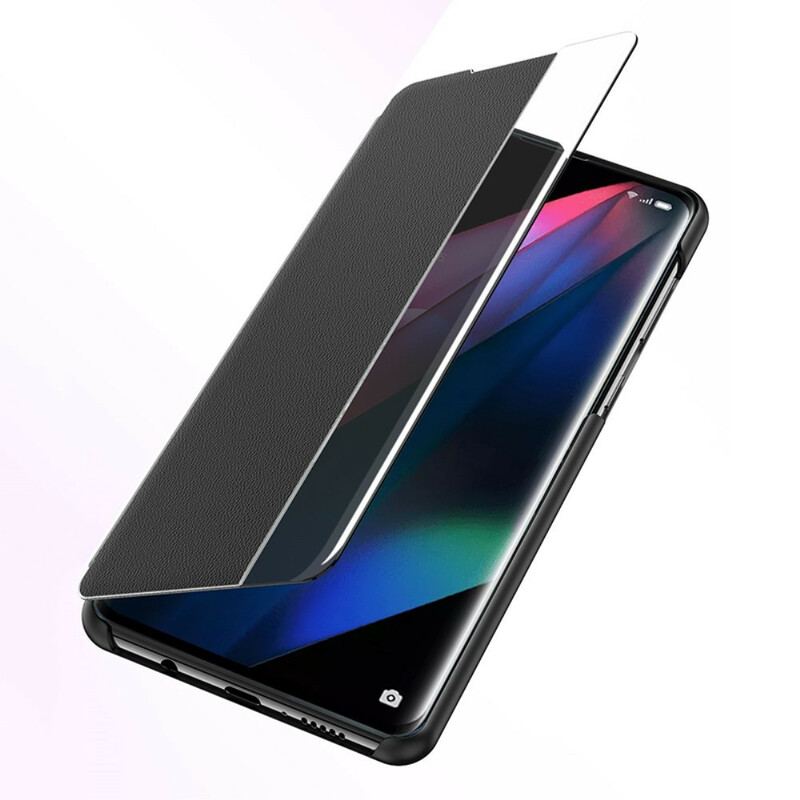 Capa De Celular Para Oppo Find X3 Pro Couro Sintético Texturizado