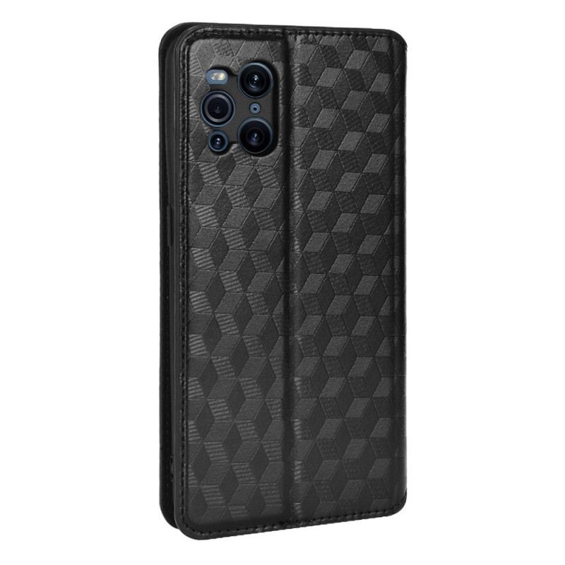 Capa De Celular Para Oppo Find X3 Pro Flip Efeito Couro Diamante