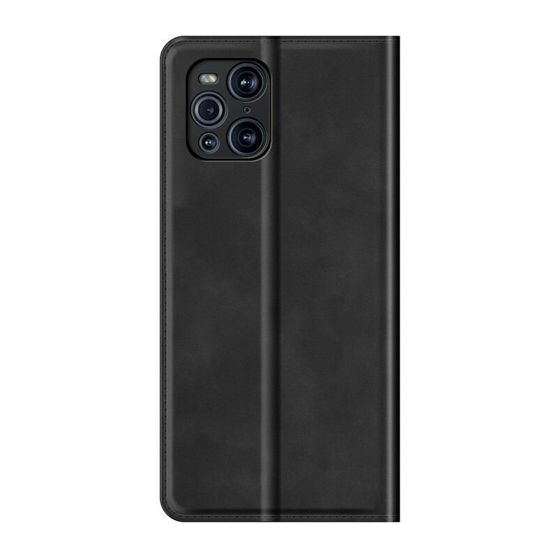 Capa De Celular Para Oppo Find X3 Pro Flip Efeito Couro Macio