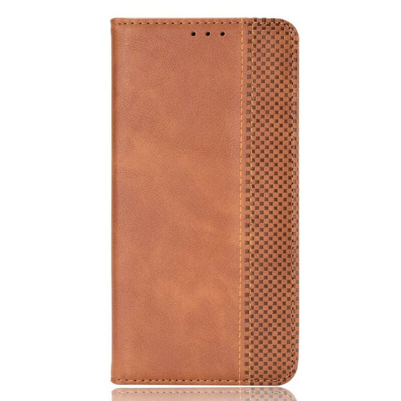 Capa De Celular Para Oppo Find X3 Pro Flip Efeito Couro Vintage Estilizado