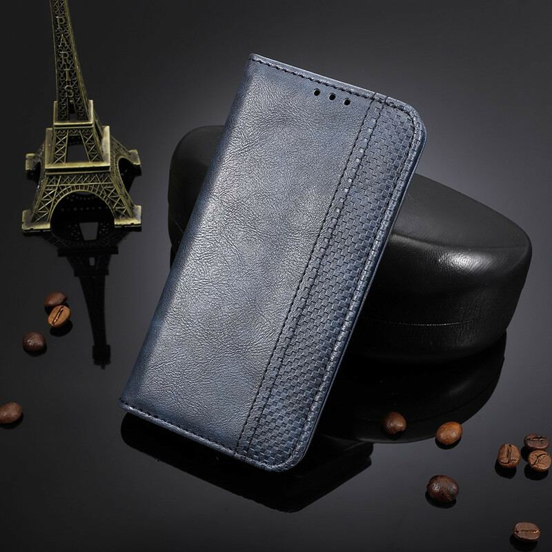 Capa De Celular Para Oppo Find X3 Pro Flip Efeito Couro Vintage Estilizado