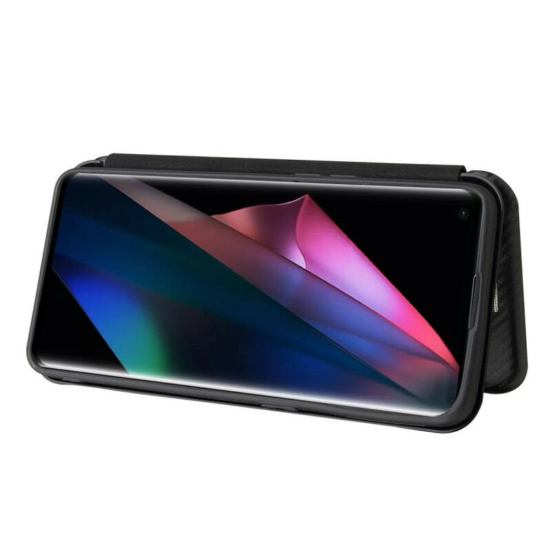 Capa De Celular Para Oppo Find X3 Pro Flip Silicone De Carbono Colorido