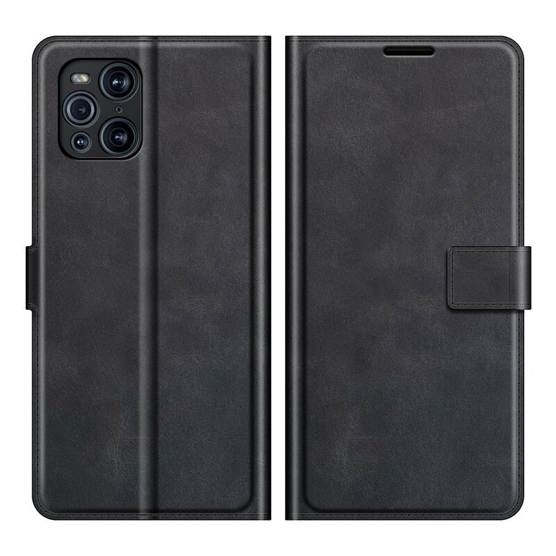 Capa De Couro Para Oppo Find X3 Pro Efeito De Couro Extremo Fino