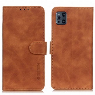 Capa De Couro Para Oppo Find X3 Pro Efeito Couro Vintage Fosco Khazneh