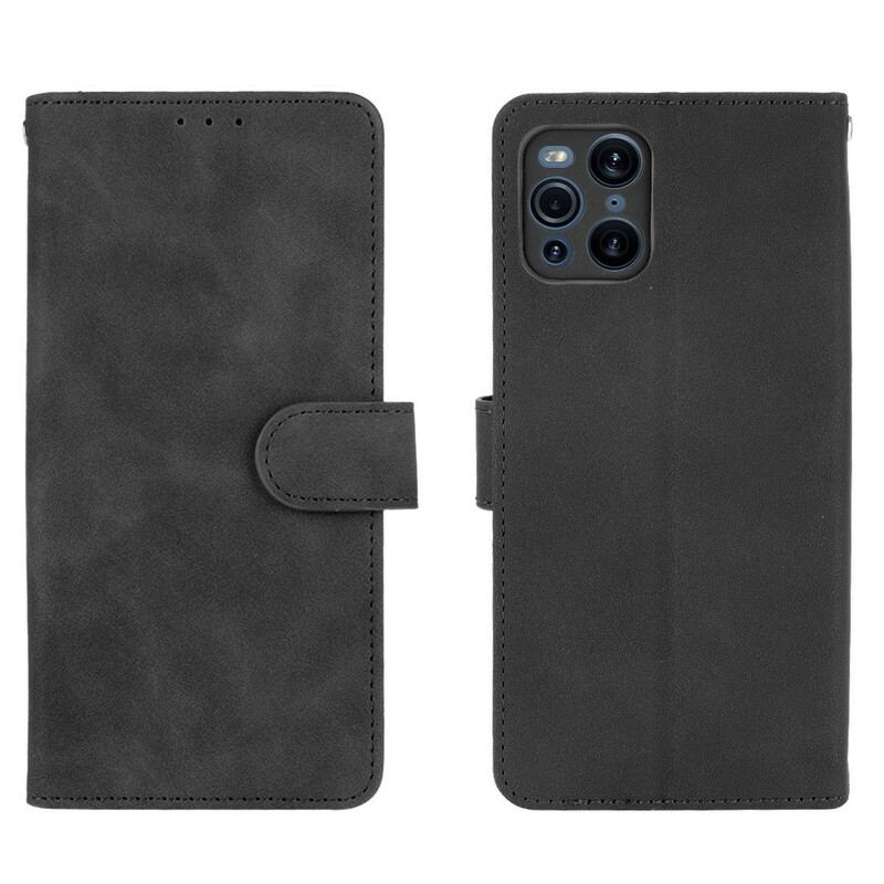 Capa Em Pele Para Oppo Find X3 Pro Toque De Pele